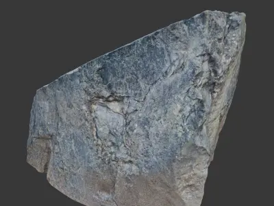 Stone memorial with plaque Low-poly 3D model