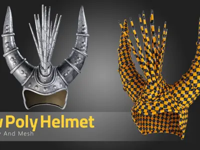 Low poly helmet Game asset Free low-poly 3D model