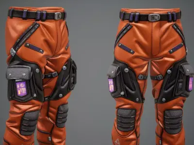 Sci-Fi Pants Sneakers p02 Low-poly 3D model