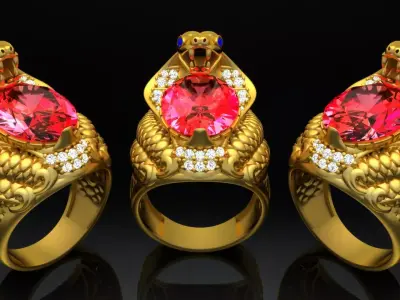 Nhan Nam Ran Ho Mang - Cobra Men Ring 3D print model