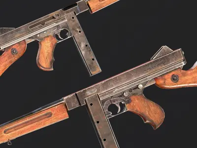 M1a1 Thompson  Low-poly 3D model