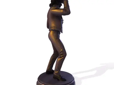 Realistic MJ PBR Legendary Pop King Statue 3D print model