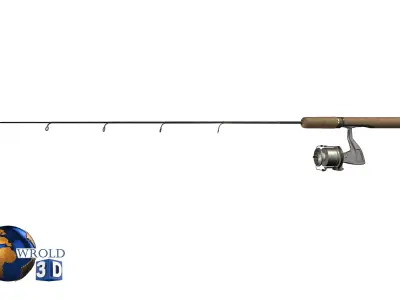 Fishing Rod Lowpoly 3d model Low-poly 3D model