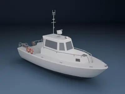 Coast Guard Patrol Boat Low-poly 3D model