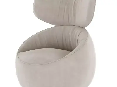 moooi hana low back armchair wingback liscio Free low-poly 3D model