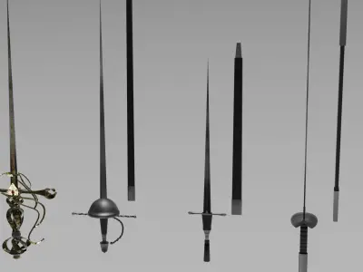 rapiers set 3d model 3D model