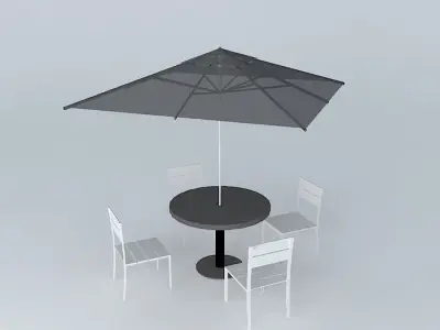 Set table and chairs Technicolor Tidelli Free 3D model