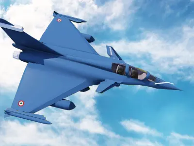 Rafale fighter plane 3D model Low-poly 3D model