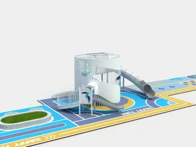 Kids outdoor commercial play structure 3D model 3D model