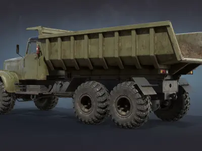 KrAZ-255 Dump Truck Low-poly 3D model