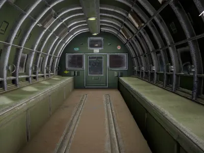 Douglas DC-3 Ethiopian Aircraft Low-poly 3D model