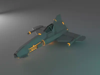 Space ship bullet titan Free 3D model