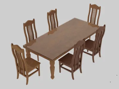  DINING TABLE MADE IN TEAK WOOD Free 3D model