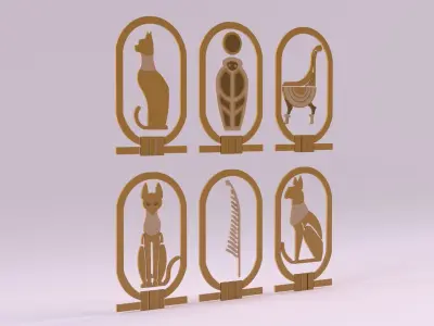 Egyptian Symbols - 003 Low-poly 3D model