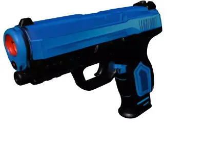 SciFi Pistol with Glowing Blue Barrel 3D model