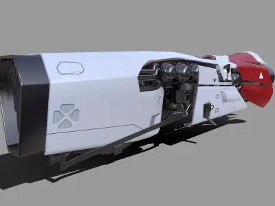 Sci-Fi Hovercraft Low-poly 3D model