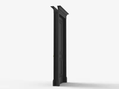 Classic Door Wood Anthracite Gray 3D model