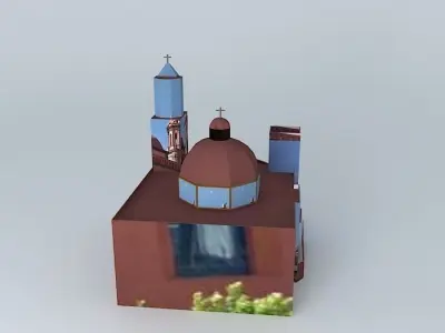 Sanctuary model building with dome on top 3D model