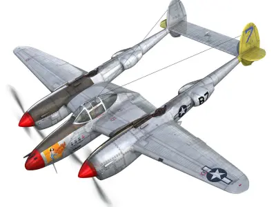 Lockheed P-38 Lightning - Beautiful Bitch 3D model