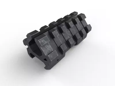 Rail Double M02 Low-poly 3D model
