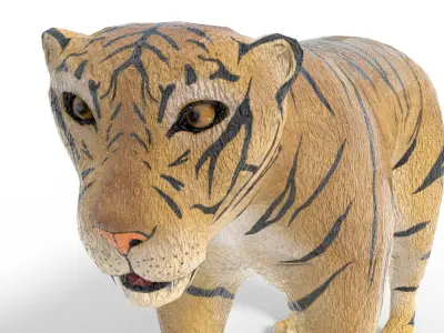 3D Tiger Model toy Low-poly 3D model