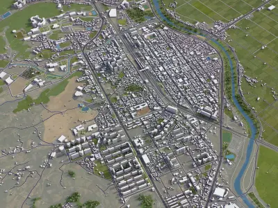 Jochiwon - 3D City Model Low-poly 3D model