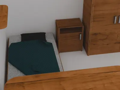 A set of furniture Low-poly 3D model