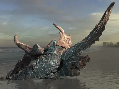 Alien Dragon God Bone Massive 12 3D model