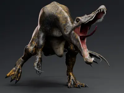 Dinosaur Baryonyx Walkeri Unreal Engine and Unity Project Low-poly 3D model