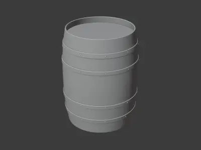 Wooden Barrel Free low-poly 3D model