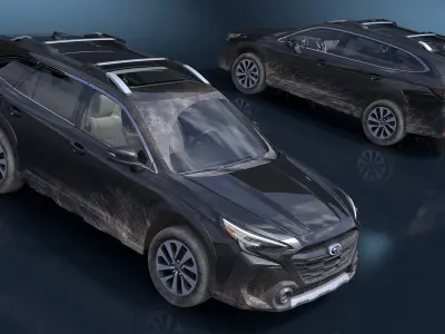 Subaru Outback 2025 Black Dirty Crossover 3D model