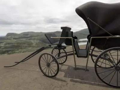 Historic Victorian Carriage Low-poly 3D model