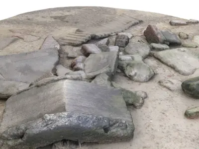 Ruins - High and Low Poly Versions Low-poly 3D model