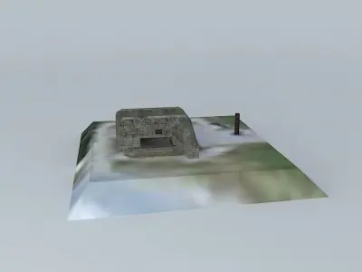 Defensive Bunker R667 Les Moulins Free 3D model