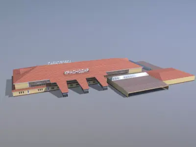 Airport Terminal URKK Terminal Domestic Low-poly 3D model