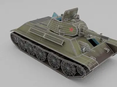  T34-76 1940 Medium Tank Low-poly 3D model