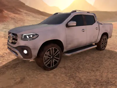 dirty pickup truck Low-poly 3D model