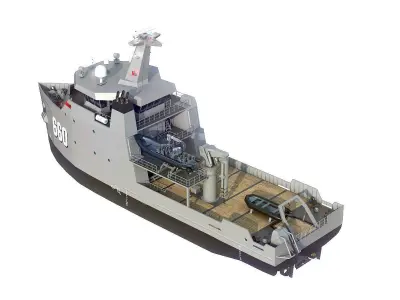 MILITARY  VESSEL  Low-poly 3D model