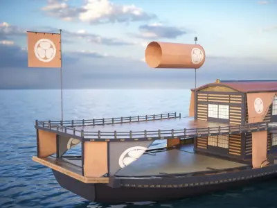 Japanese Medieval Ship - Gozabune model 3D model