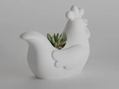 Cute Minimalist Chicken Planter 3D print model