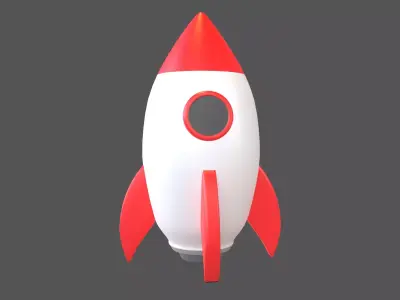 Cartoon Rocket V1 002 Low-poly 3D model