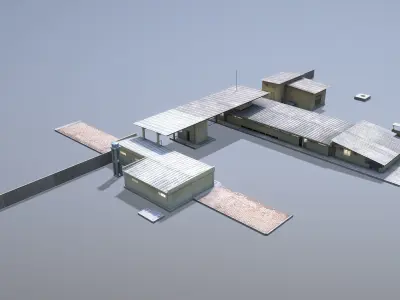 MilitaryBase PortoVelho RoadBlock Low-poly 3D model