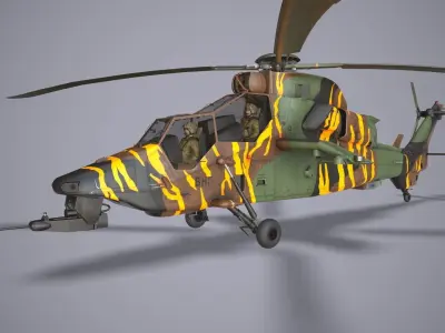 EC-665 Tiger HAD France 2 Complex Animation Low-poly 3D model