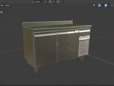 Stainless Steel Prep Table 3D model