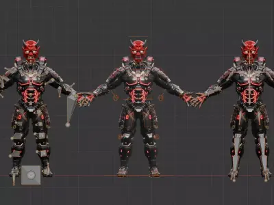 Cyberpunk Oni  Low-poly 3D model