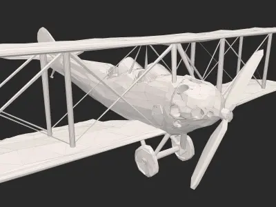 Biplane Low Poly 3D model