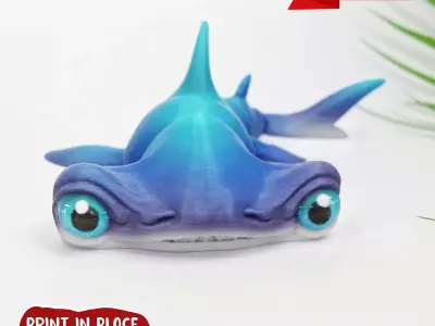 HAMMER HEAD SHARK ARTICULATED Free 3D print model