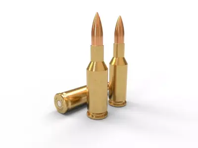 6mm Remington BR Ammo Low-poly 3D model