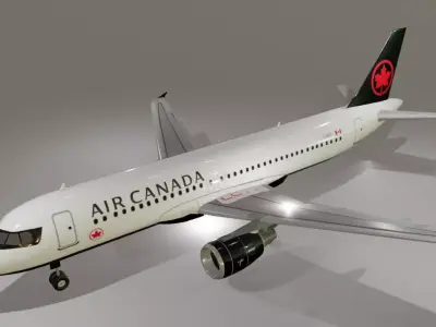 Air Canada Airbus a320-214 low poly 3d model Low-poly 3D model