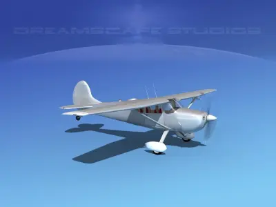 Cessna 170 Bare Metal 3D model